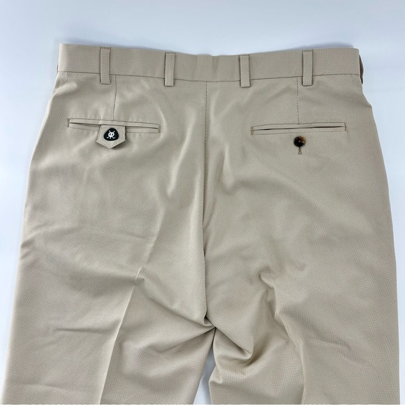 Brooks Brothers St Andrew Links Pants Beige Tan Houndstooth Plaid Golf Slacks - Picture 3 of 13